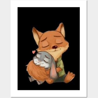 Fox & Rabbit love Posters and Art